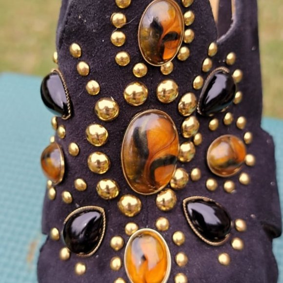 VINTAGE Carlos Santa Black Suede Stilettos' - Picture 4 of 13